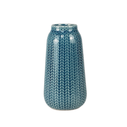 Vase céramique blanc motif épi H17  | Deco-Delight.com