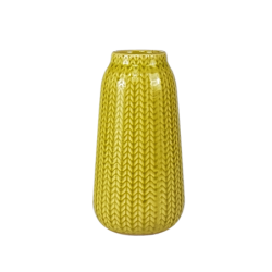 Vase céramique blanc motif épi H17  | Deco-Delight.com