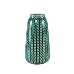 Vase céramique blanc motif épi H17  | Deco-Delight.com