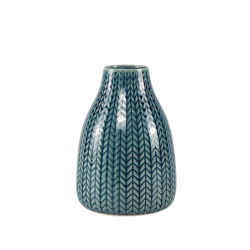 Vase céramique blanc motif épi H13.5  | Deco-Delight.com