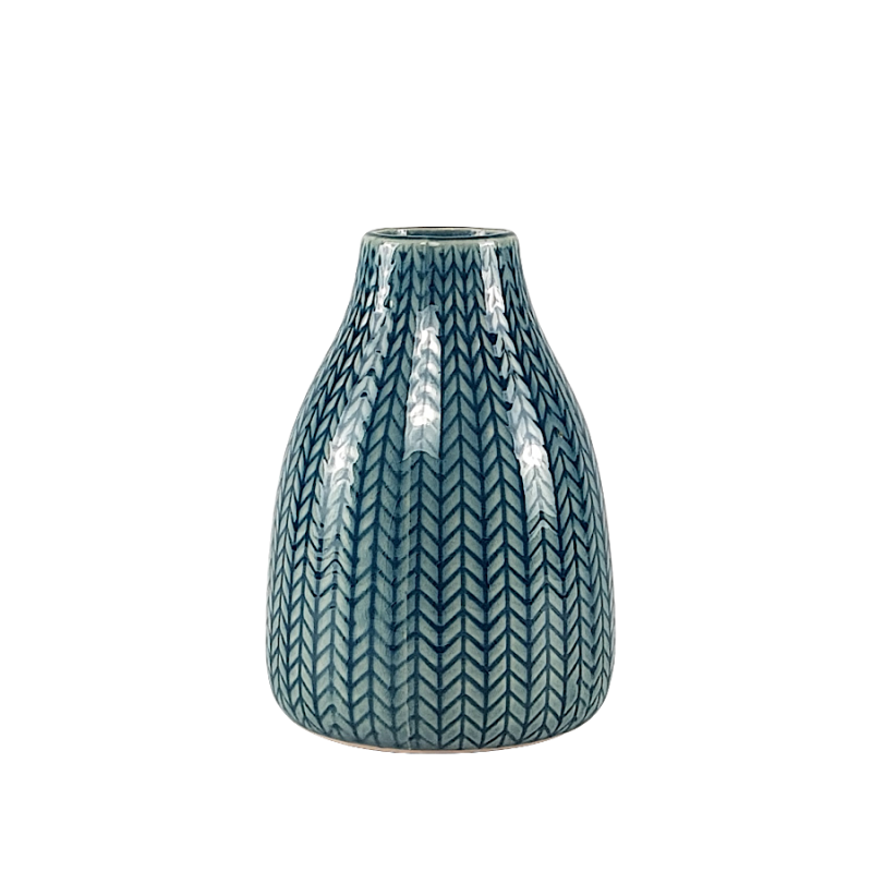 Vase céramique blanc motif épi H13.5  | Deco-Delight.com Vase céramique blanc motif épi H13.5  | Deco-Delight.com