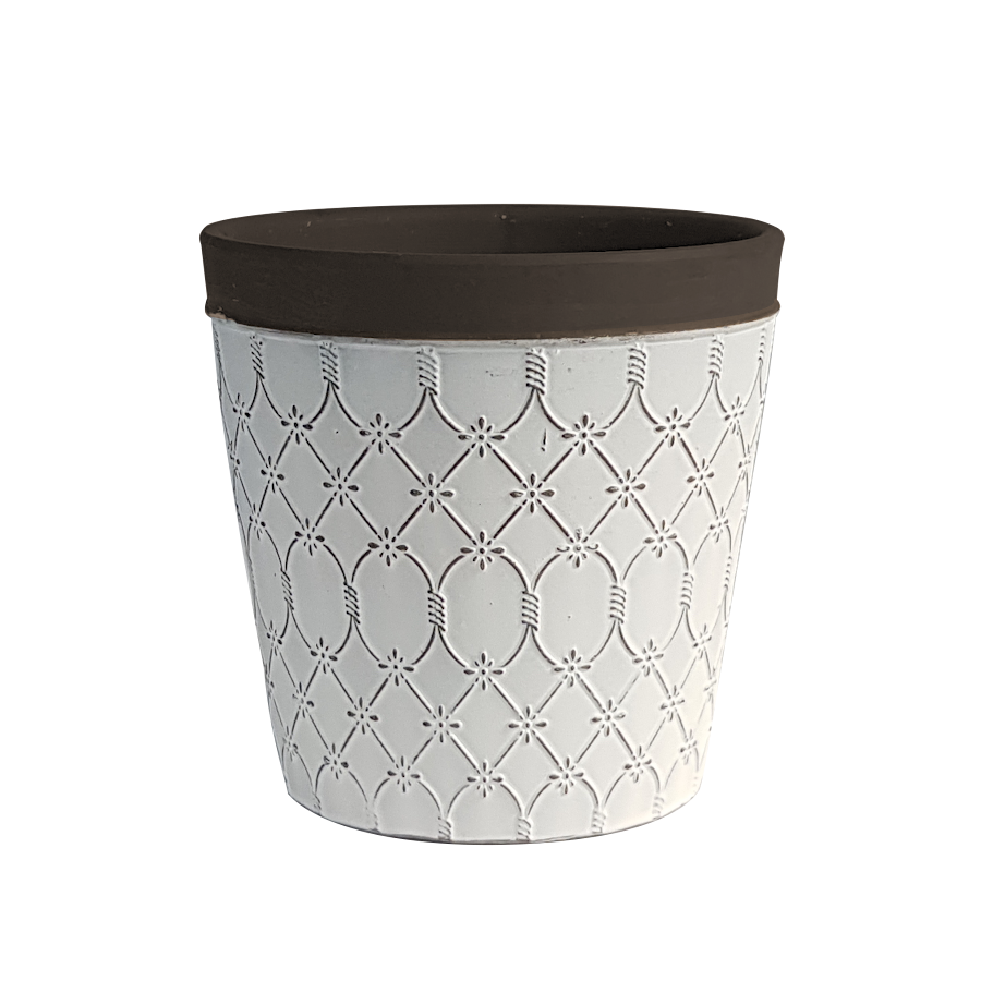 Cache-pot blanc et marron H13 céramique | Deco-Delight.com Cache-pot blanc et marron H13 céramique | Deco-Delight.com