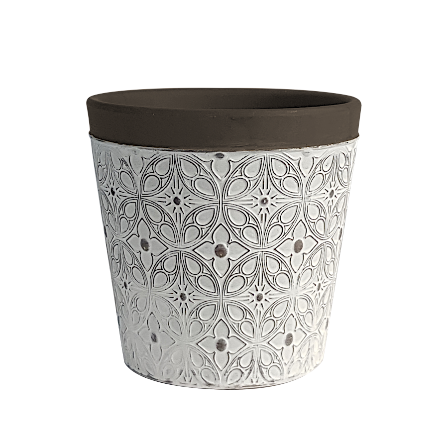 Cache-pot blanc et marron H13 céramique | Deco-Delight.com Cache-pot blanc et marron H13 céramique | Deco-Delight.com