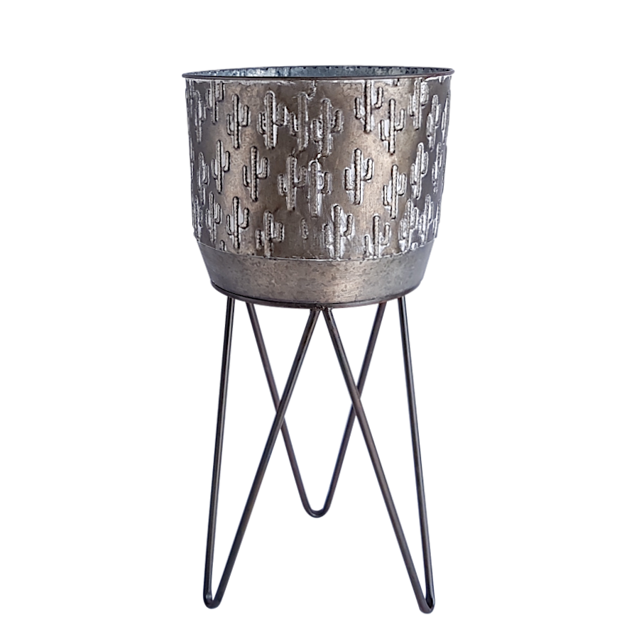 Cache-pot cactus métal sur pied déco | Deco-Delight.com Cache-pot cactus métal sur pied déco | Deco-Delight.com