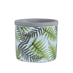 Pot en ciment motifs fougères déco  | Deco-Delight.com