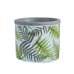 Pot en ciment motifs fougères déco  | Deco-Delight.com