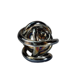 Sculpture en verre soufflé noir irisé  | Deco-Delight.com