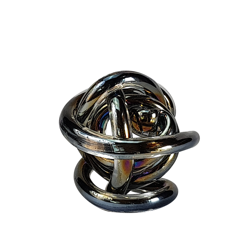 Sculpture en verre soufflé noir irisé  | Deco-Delight.com Sculpture en verre soufflé noir irisé  | Deco-Delight.com