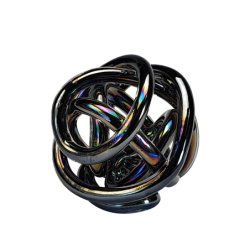 Sculpture en verre soufflé noir irisé  | Deco-Delight.com