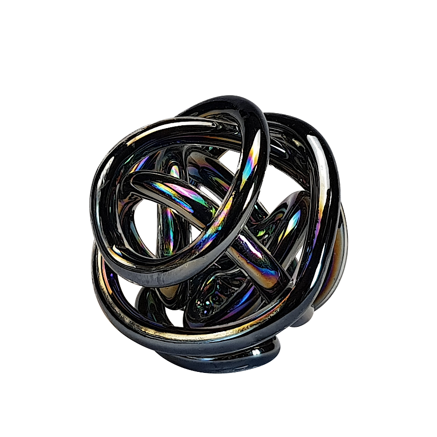 Sculpture en verre soufflé noir irisé | Deco-Delight.com Sculpture en verre soufflé noir irisé | Deco-Delight.com
