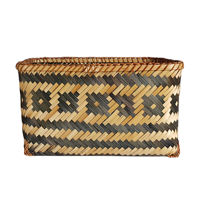 Panier bambou tressé noir naturel  | Deco-Delight.com