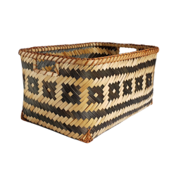 Panier bambou tressé noir naturel  | Deco-Delight.com