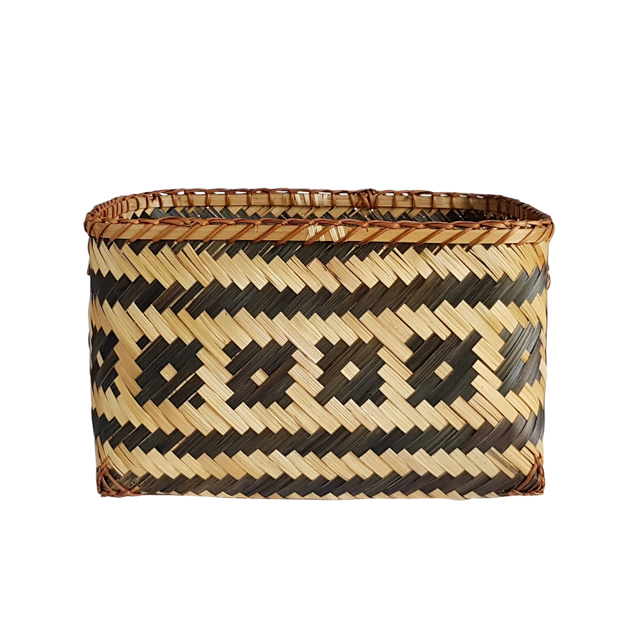 Panier bambou tressé noir naturel  | Deco-Delight.com