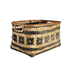 Panier bambou tressé noir naturel  | Deco-Delight.com