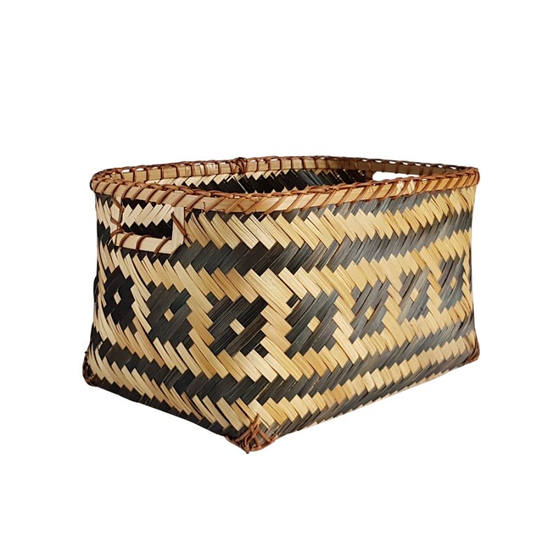 Panier bambou tressé noir naturel  | Deco-Delight.com