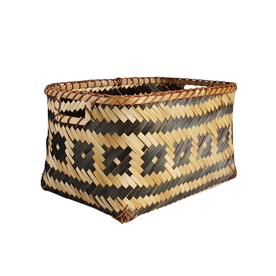 Panier bambou tressé noir naturel  | Deco-Delight.com