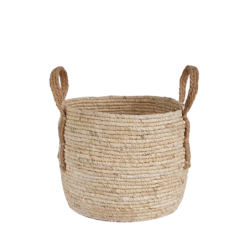 Panier rond fibre de maïs avec anses  | Deco-Delight.com