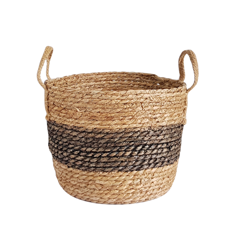 Panier rond fibre de maïs bicolore  | Deco-Delight.com