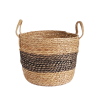 Panier rond fibre de maïs bicolore  | Deco-Delight.com