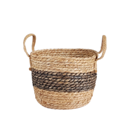 Panier rond fibre de maïs bicolore  | Deco-Delight.com