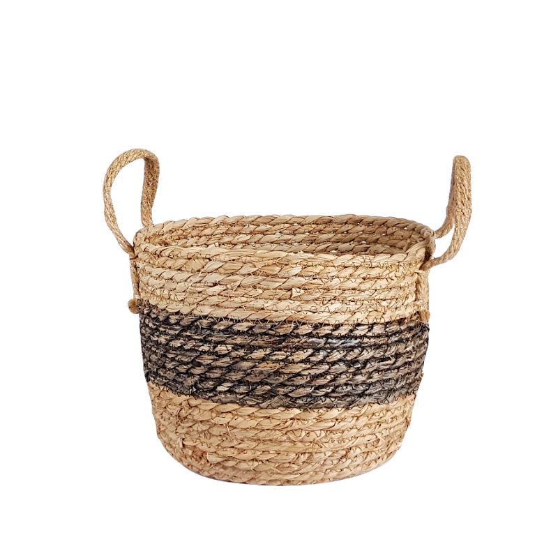 Panier rond fibre de maïs bicolore  | Deco-Delight.com