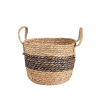 Panier rond fibre de maïs bicolore  | Deco-Delight.com