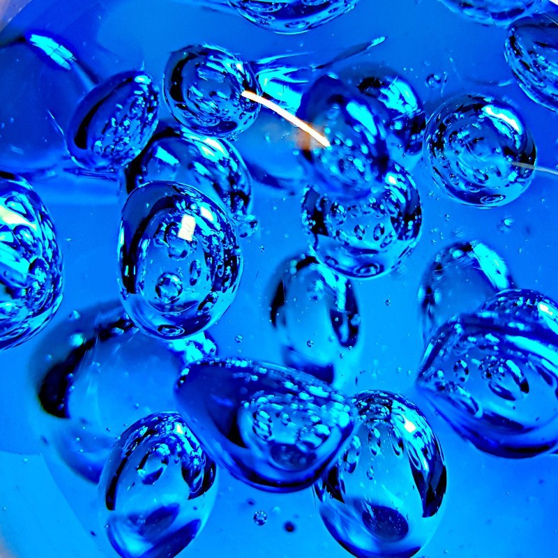 Presse-papier fond marin bleu D12,5 cm | Deco-Delight.com