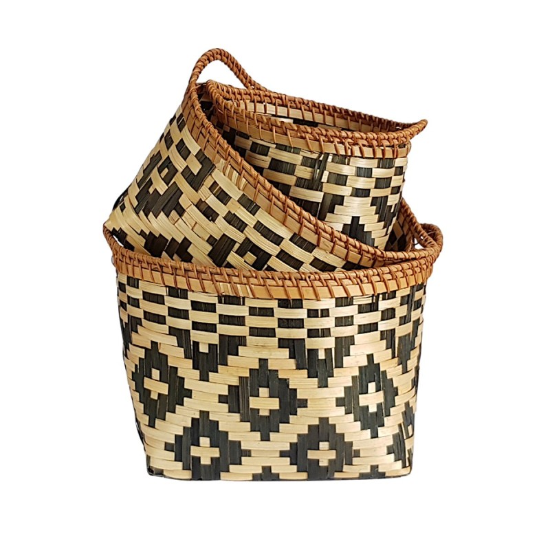 Set 3 paniers ronds bambou déco  | Deco-Delight.com