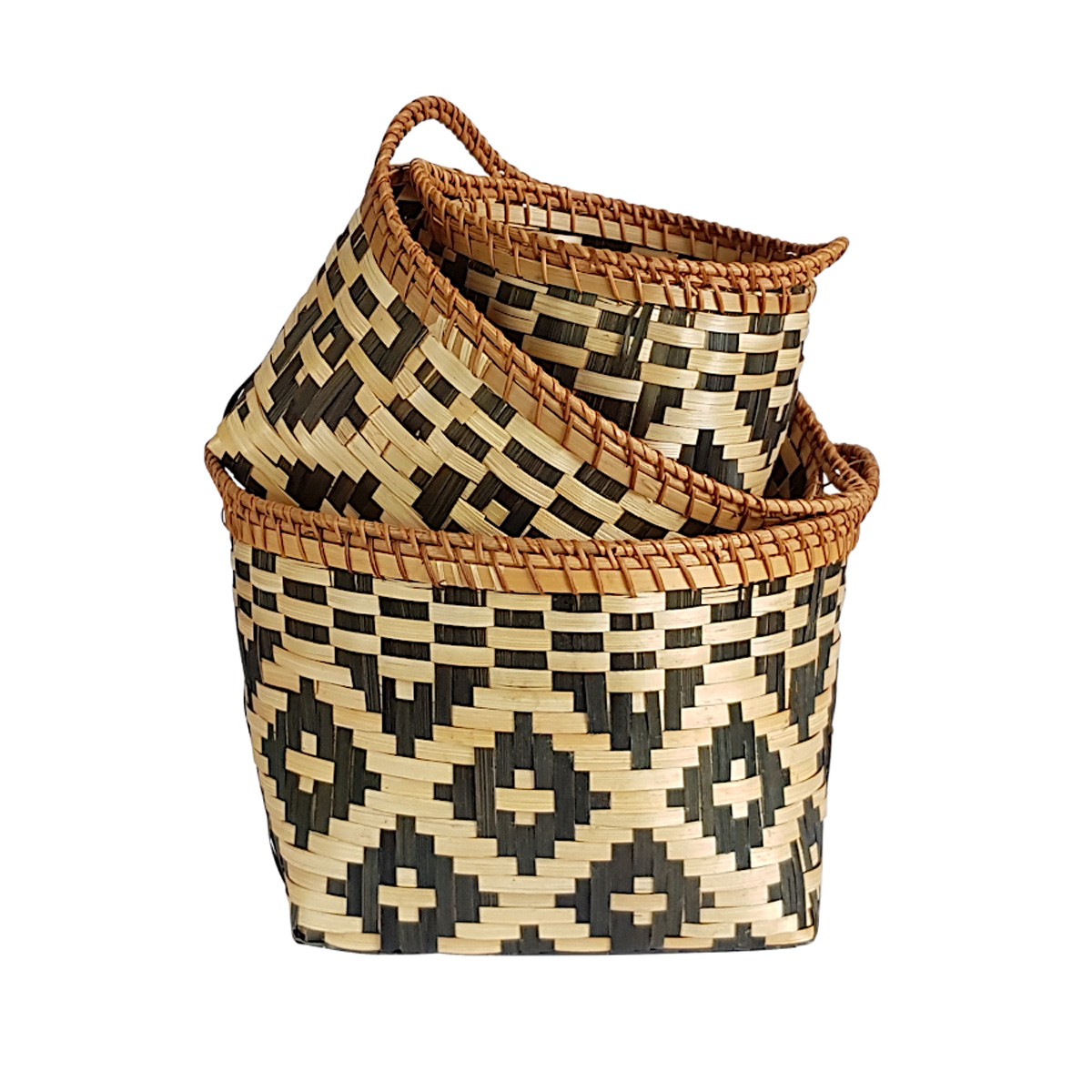 Set 3 paniers ronds bambou déco  | Deco-Delight.com