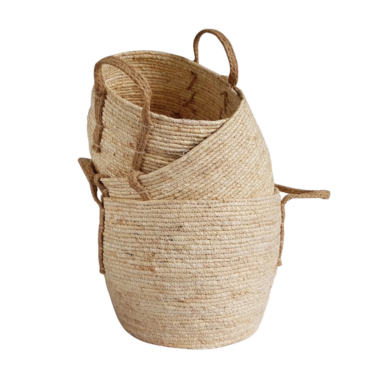 Set 3 paniers fibre de maïs avec anses  | Deco-Delight.com