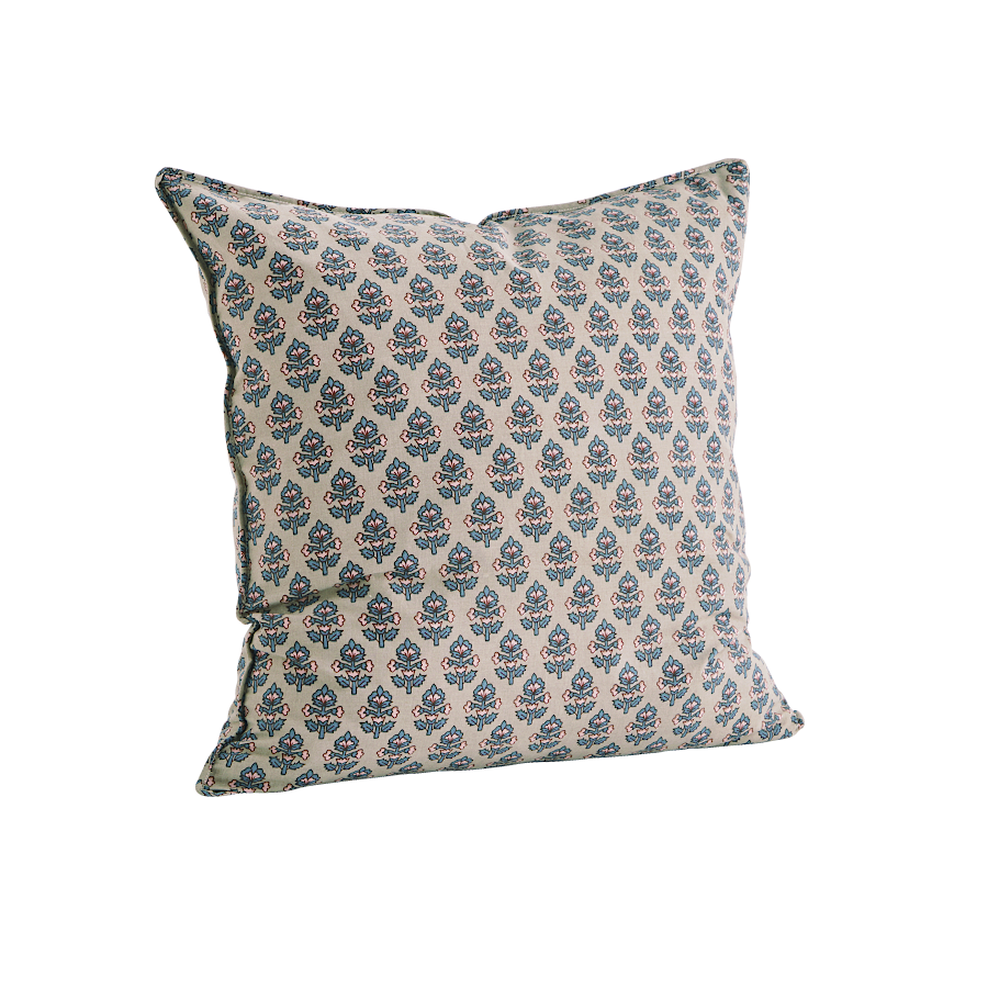 Housse de coussin 50x50 cm motif floral - Block print
