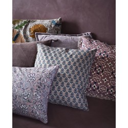 Housse de coussin 50x50 cm motif floral - Block print