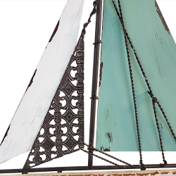 Déco murale bateau métal blanc et bleu  | Deco-Delight.com
