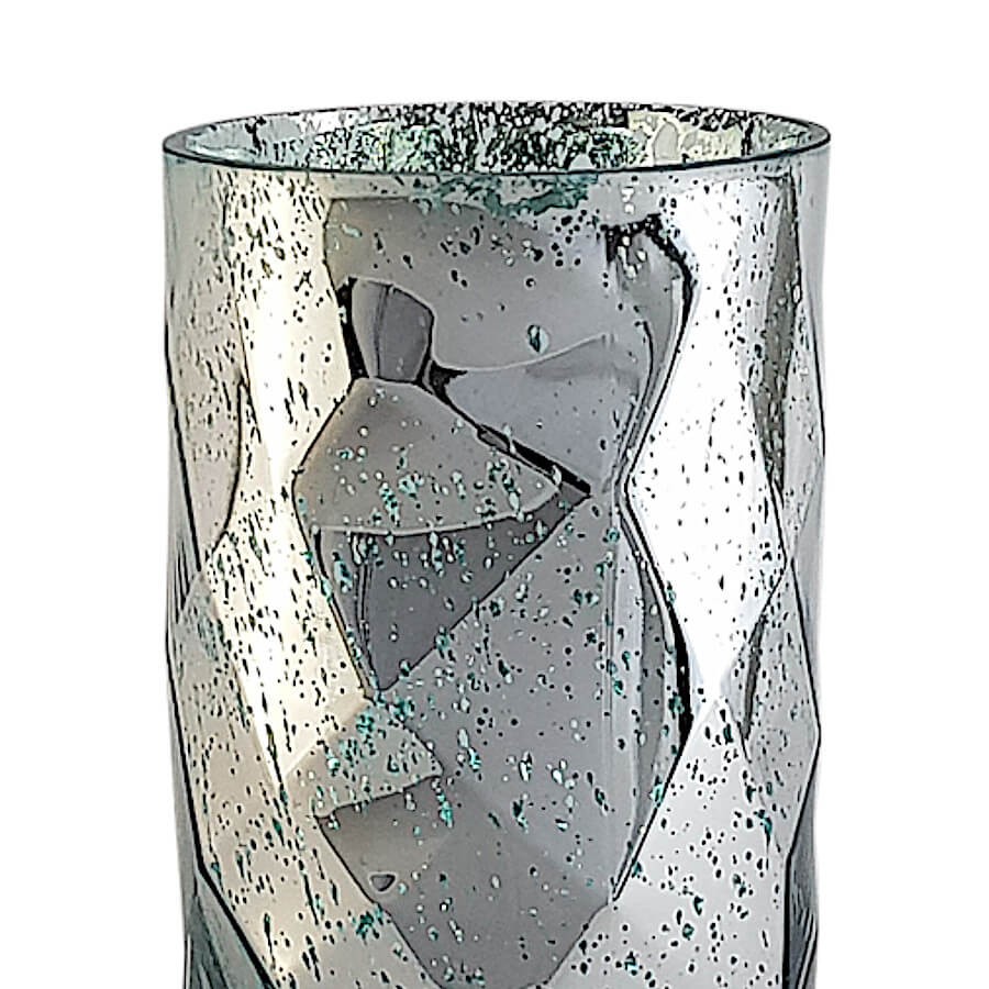 Vase géométrique turquoise mercurisé  | Deco-Delight.com