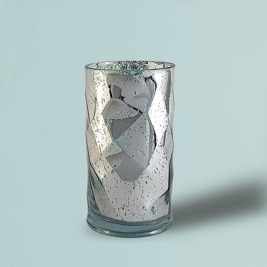 Vase géométrique turquoise mercurisé  | Deco-Delight.com