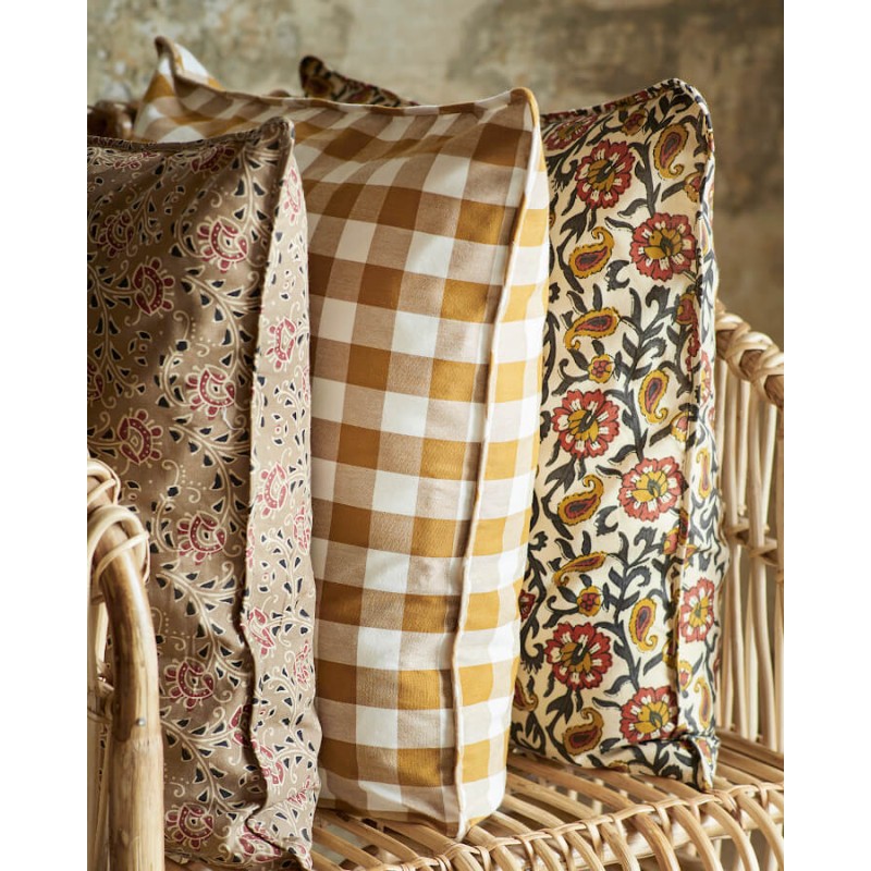 Housse de coussin 50x50 cm Block print indien  | Deco-Delight.com