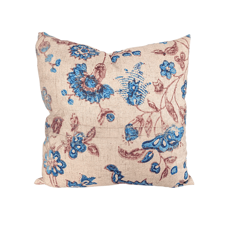 Coussin fleurs bohème turquoise 45x45 cm  | Deco-Delight.com