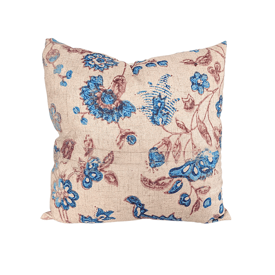 Coussin fleurs bohème turquoise 45x45 cm  | Deco-Delight.com
