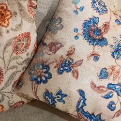 Coussin fleurs bohème turquoise 45x45 cm  | Deco-Delight.com