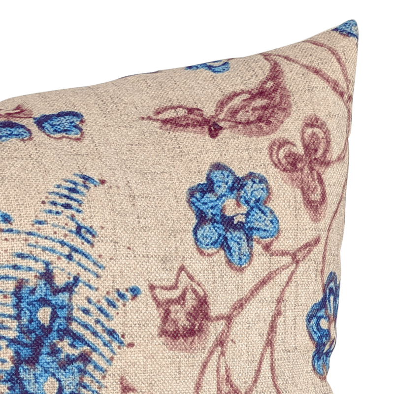 Coussin fleurs bohème turquoise 45x45 cm  | Deco-Delight.com