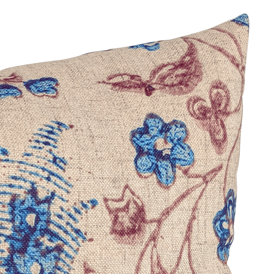 Coussin fleurs bohème turquoise 45x45 cm  | Deco-Delight.com