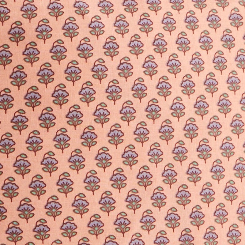 Housse de coussin rose 50x50 cm fleur violette | Deco-Delight.com