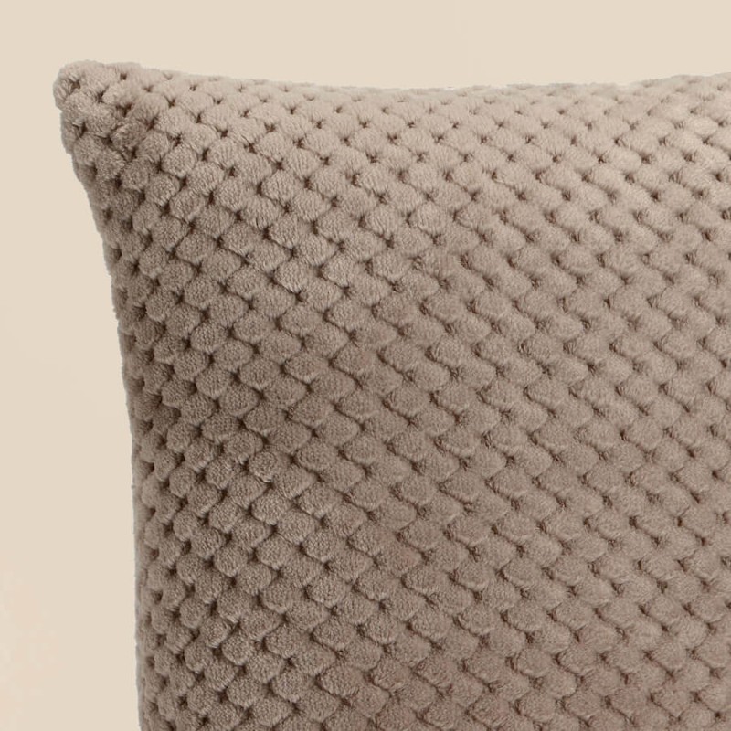 Coussin Alvéoles couleur taupe 40x40 cm | Deco-Delight.com