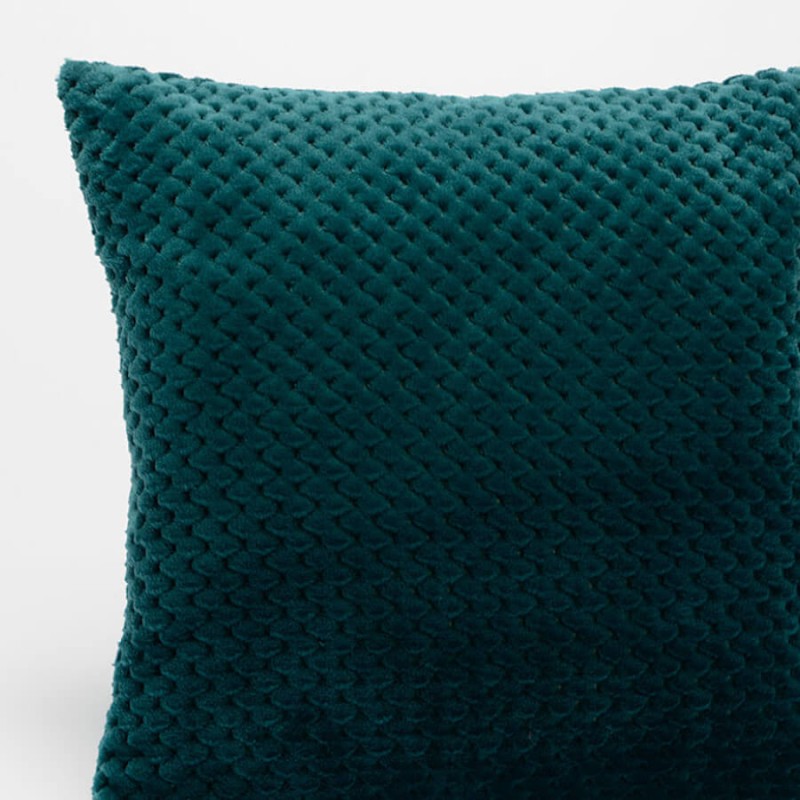 Coussin Alvéoles carré 40x40 cm - Vert Émeraude | Deco-Delight.com