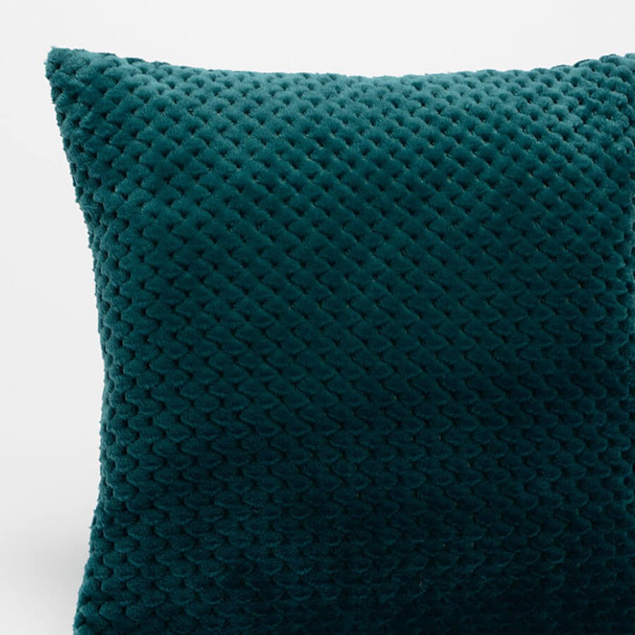 Coussin Alvéoles carré 40x40 cm - Vert Émeraude | Deco-Delight.com