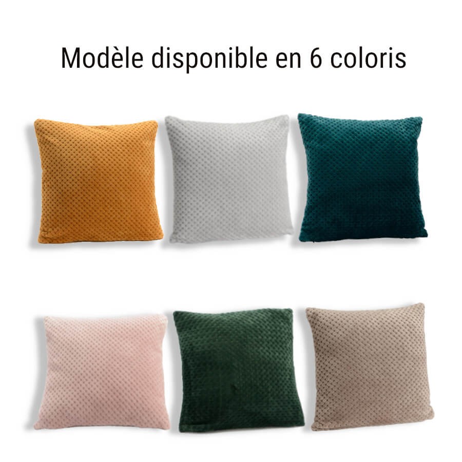 Coussin Alvéoles carré 40x40 cm - Vert Émeraude | Deco-Delight.com