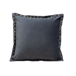Coussin gris orné de clous dorés 45x45 cm | Deco-Delight.com