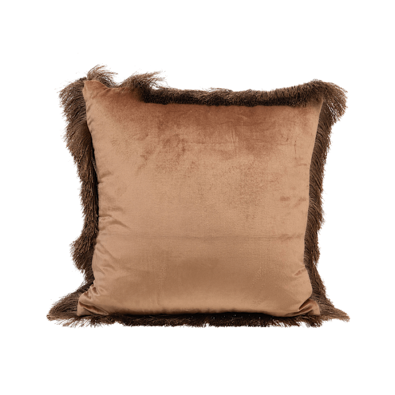 Coussin Viscose et Coton à franges 45x45 cm | Deco-Delight.com