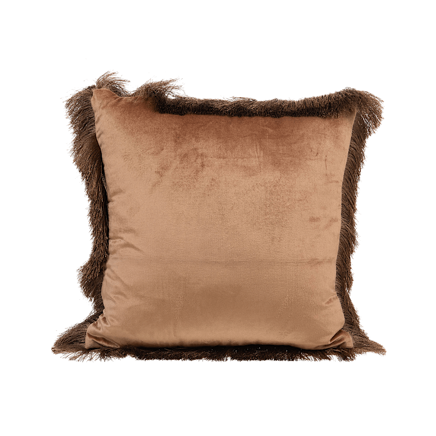 Coussin Viscose et Coton à franges 45x45 cm | Deco-Delight.com