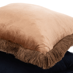 Coussin Viscose et Coton à franges 45x45 cm | Deco-Delight.com